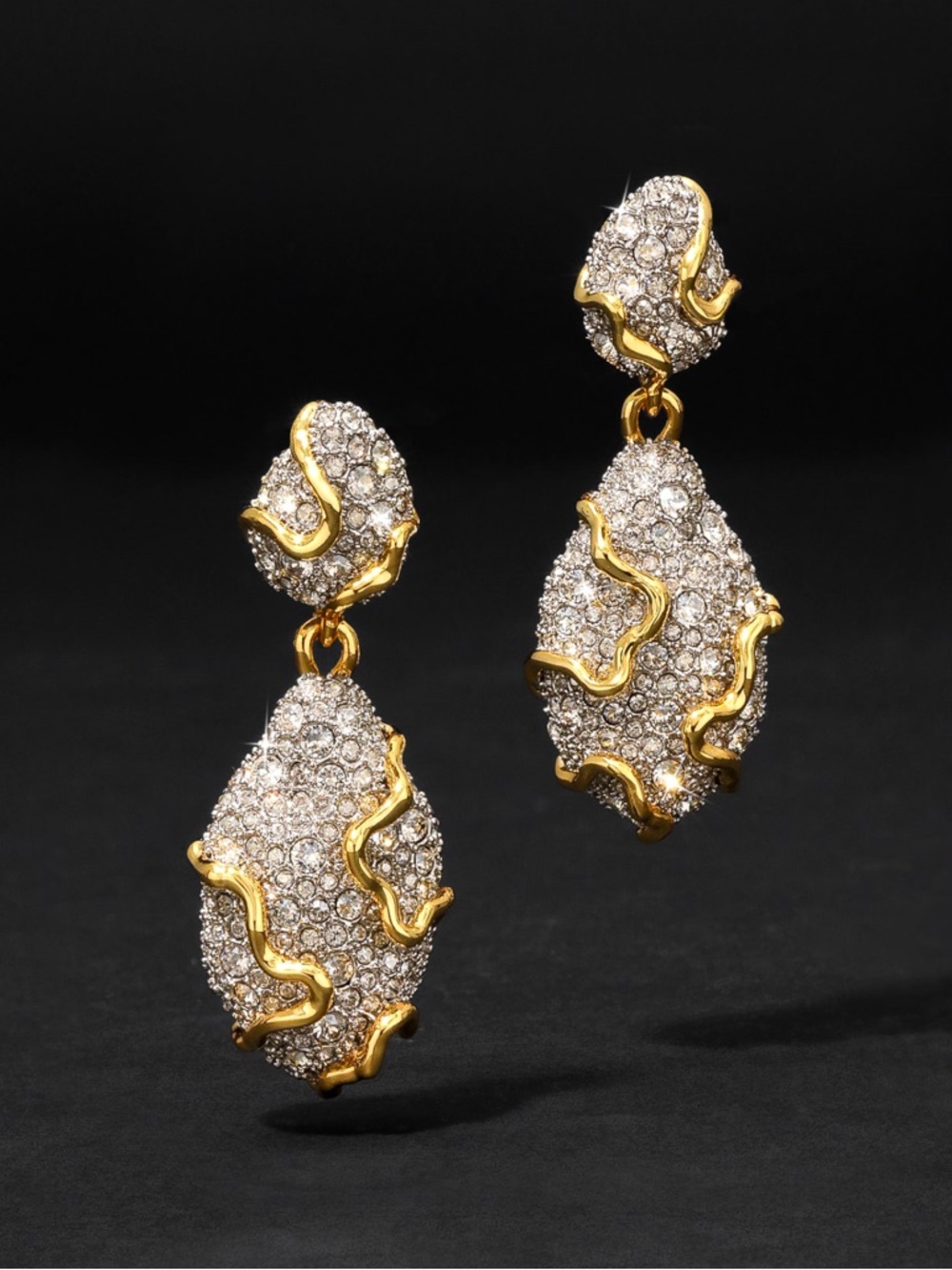 Alexis Bittar Solanales Crystal Pebble Double Drop Earrings